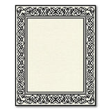 Ornate Black Filigree Beige Area Rug
