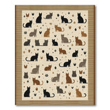 Whimsical Cats Folk Motifs Boho Rug