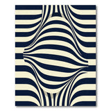 Wavy Optical Illusion Black White Area Rug