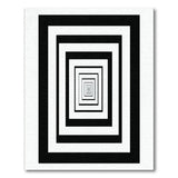 Infinite Black White Geometric Illusion Area Rug