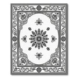 Ornate Black White Persian No. 4 Area Rug