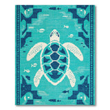 Sea Teal Sea Turtle Coastal Area Rug