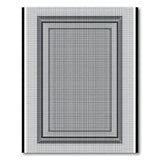 Black White Concentric Frame Geometric Rug