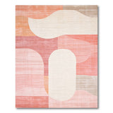 Modern Abstract Geometric Pink Orange Area Rug