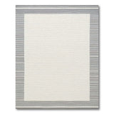 Grey Striped Border Cream Area Rug