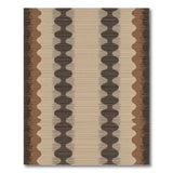 Brown Tan Woven Geometric Oval Rug