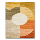 Abstract Golden Circle Geometric Area Rug