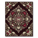Elegant Red Lotus Medallion Persian Rug