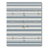 Navy Striped Starfish Coastal Area Rug