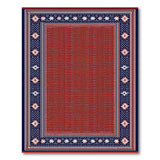 Red Persian Rug with Navy Star Border