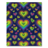 Multi-color and Patterns Vibrant Rainbow Hearts Kids Area Rug