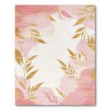 Blush Pink Gold Leaf Watercolor Area Rug