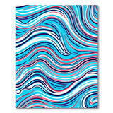 Blue and Teal Swirling Blue Teal Abstract Area Rug