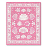 Pink Seashell Coastal Beach Area Rug