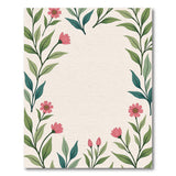 Vintage Pink Floral Leaf Border Rug