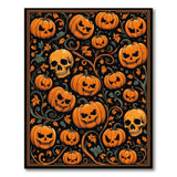 Halloween Jack-o'-Lantern Pumpkins Skulls Area Rug