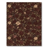 Deep Red Floral Vintage Area Rug