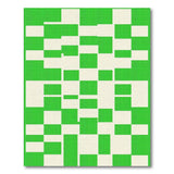 Geometric Modern Vibrant Green Geometric Block Area Rug