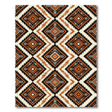Terracotta Diamond Zigzag Southwestern Rug