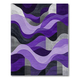 Purple Wave Abstract Purple Area Rug
