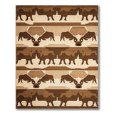 Bison Silhouette Heritage Rug in Brown Tan