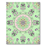 Mint Green Floral Mandala Area Rug
