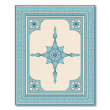 Intricate Blue Teal Mandala Persian Area Rug