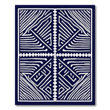 Navy Geometric Modern Area Rug