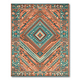 Teal Terracotta Geometric Southwestern Rug