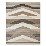 Beige Zigzag Geometric Woven Rug