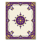 Regal Purple Fleur-de-Lis Ornate Border Rug