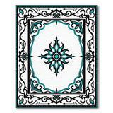 Teal Black Persian Star Medallion Area Rug