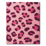 Pink Leopard Print Tufted Shag Rug