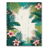 ODIKA Vintage Tropical Hibiscus Washable Rug - Low Pile Non-Slip Floral Area Rug