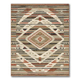 Tan Rust Southwestern Geometric Area Rug