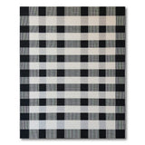 Black White Gingham Check Rustic Farmhouse Area Rug