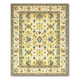 Ivory Persian Floral Area Rug with Navy Accents