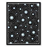 Geometric Circles Black Abstract Area Rug