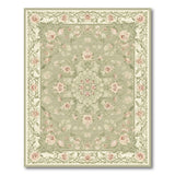 Green Sage Green Floral Vintage Area Rug