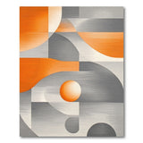 ODIKA Washable Abstract Geometric Rug - Modern Orange & Grey Low Pile Area Rug