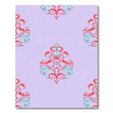 Purple Persian Floral Motif Area Rug