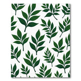 Green Floral Vintage Lush Green Leaves Pattern Area Rug