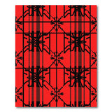 Bold Red Black Geometric Lattice Area Rug