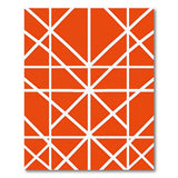 Vibrant Orange Geometric Diamond Area Rug