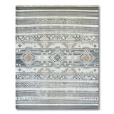 Grey Geometric Tribal Diamond Area Rug