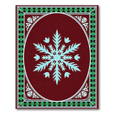 Ornate Blue Snowflake Medallion Area Rug