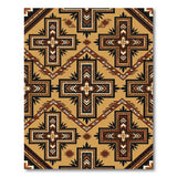 Tan Southwestern Cross Motif Area Rug