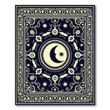 Navy Crescent Moon Star Persian Rug