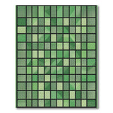 Green Geometric Grid Modern Area Rug