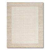 Cream Tan Heritage Tribal Border Rug